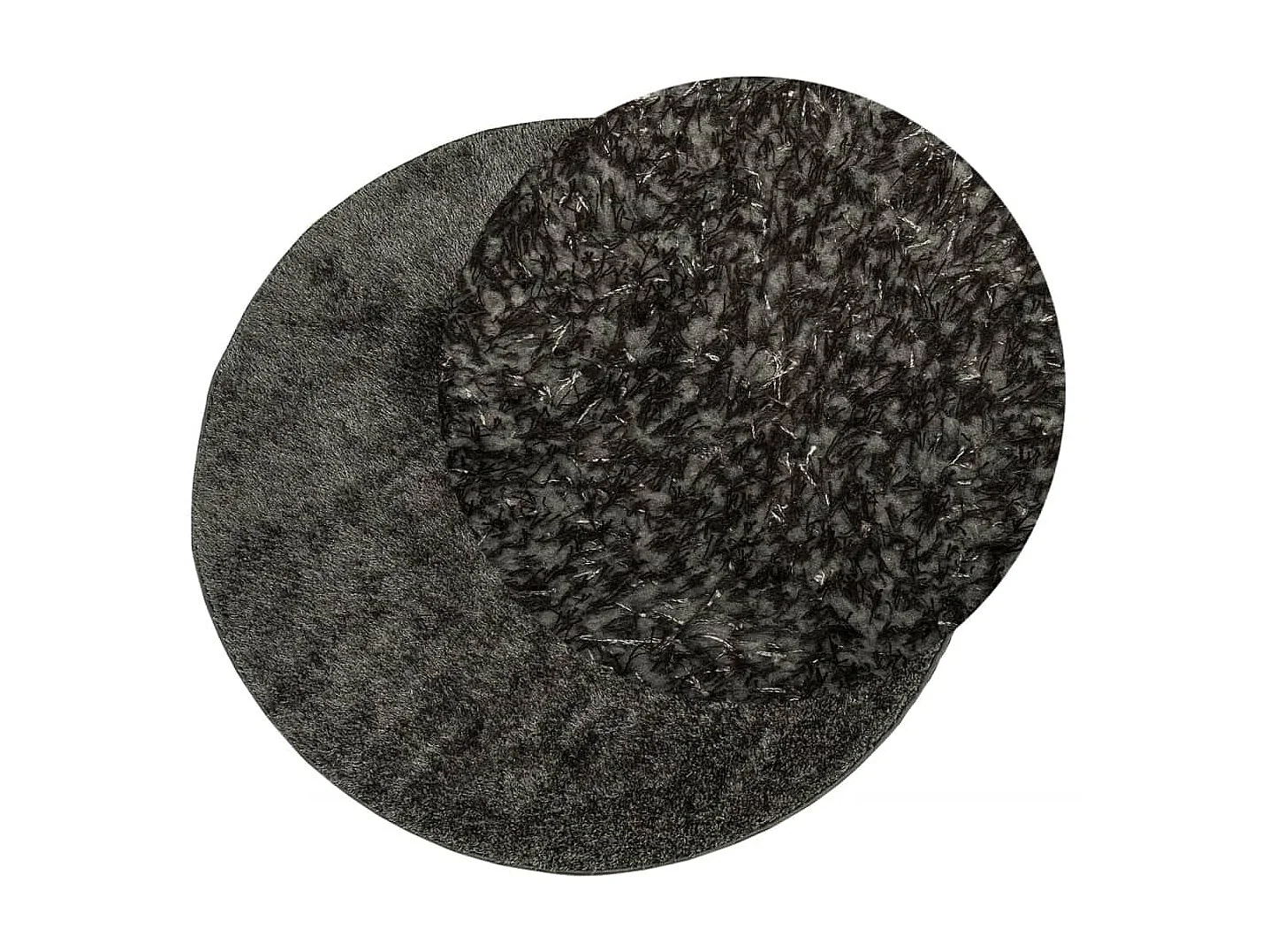 Tapis ISTAN à poils longs aspect brillant anthracite Ø 160 cm QBH79890