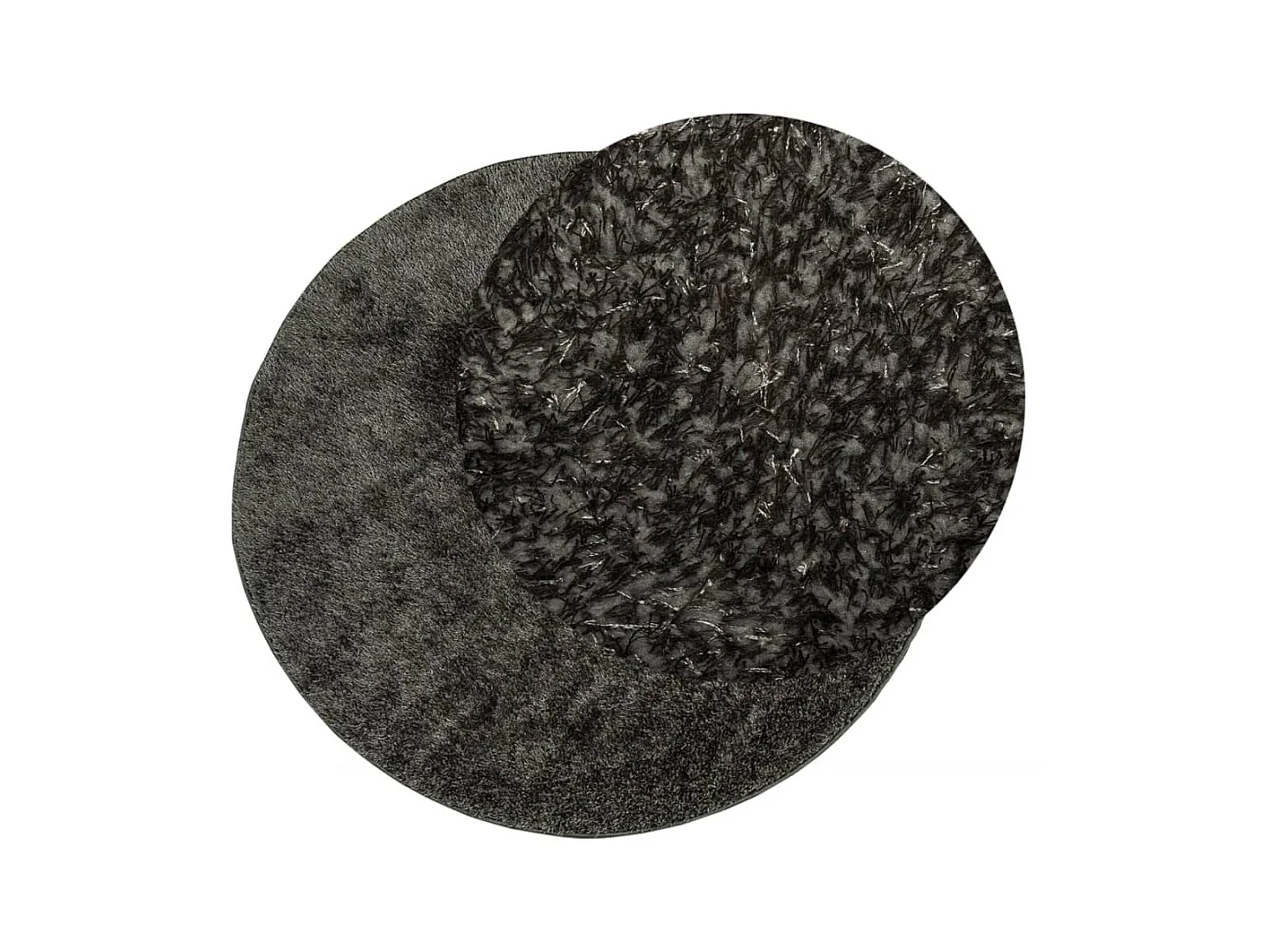 Tapete de pelo alto aspeto brilhante ISTAN Ø 160 cm antracite PT294186