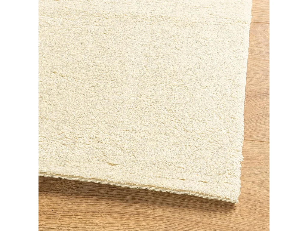 Tapis HUARTE à poils courts doux et lavable crème 240x240 cm QBH90656