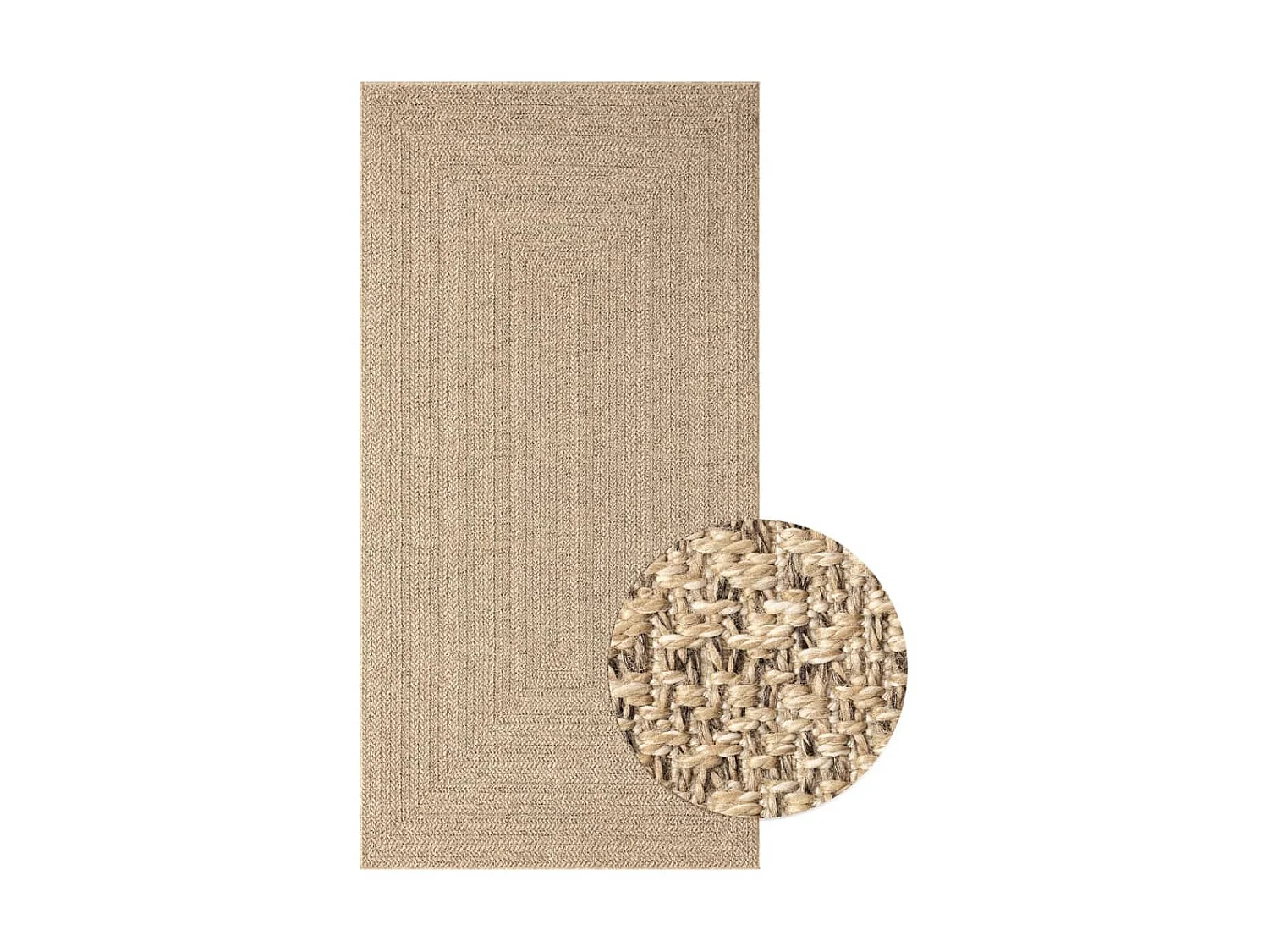Tapis 80x150 cm aspect jute intérieur et extérieur QBH85953