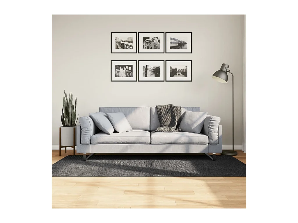 Tapis IZA poils courts style scandinave anthracite 100x200 cm QBH19563