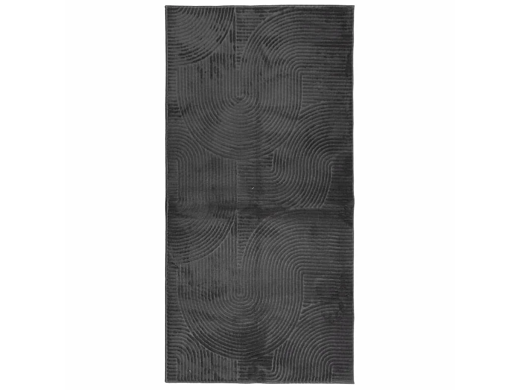Tapis IZA poils courts style scandinave anthracite 100x200 cm QBH19563