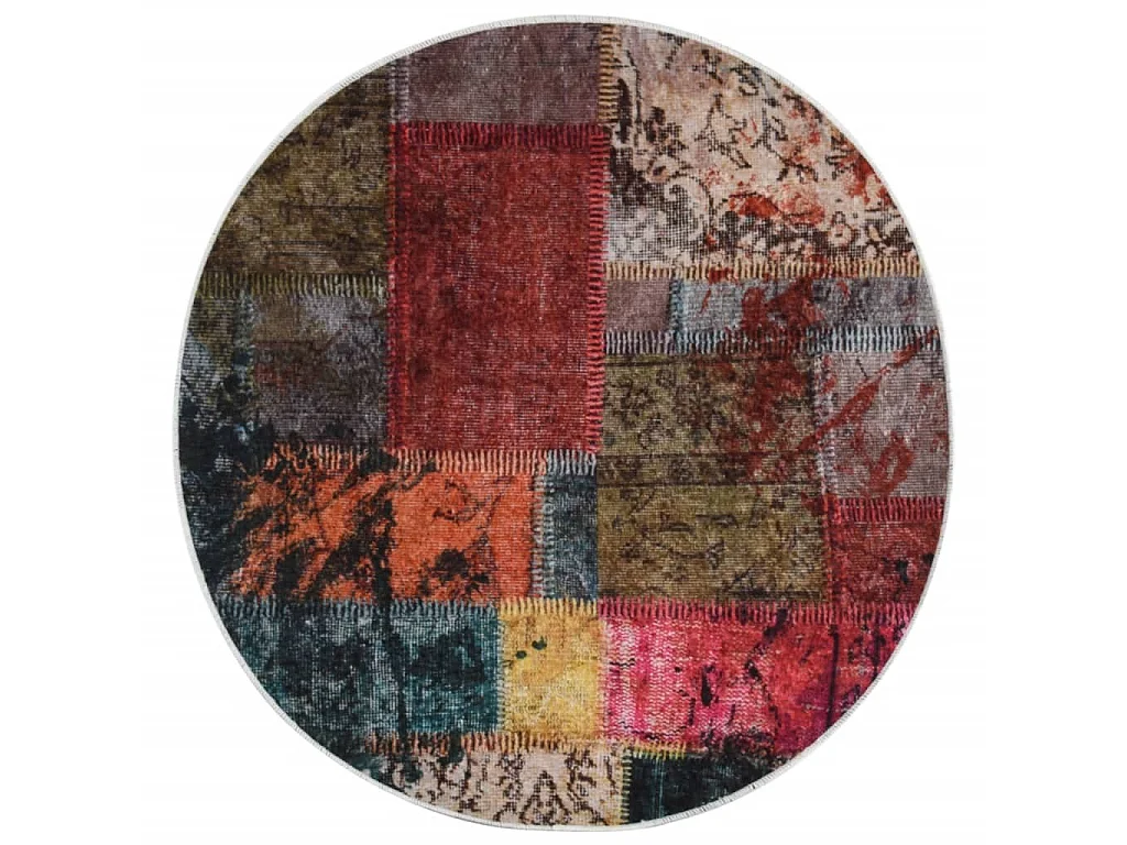 Tapis lavable multicolore Ø 200 cm antidérapant QBH42825