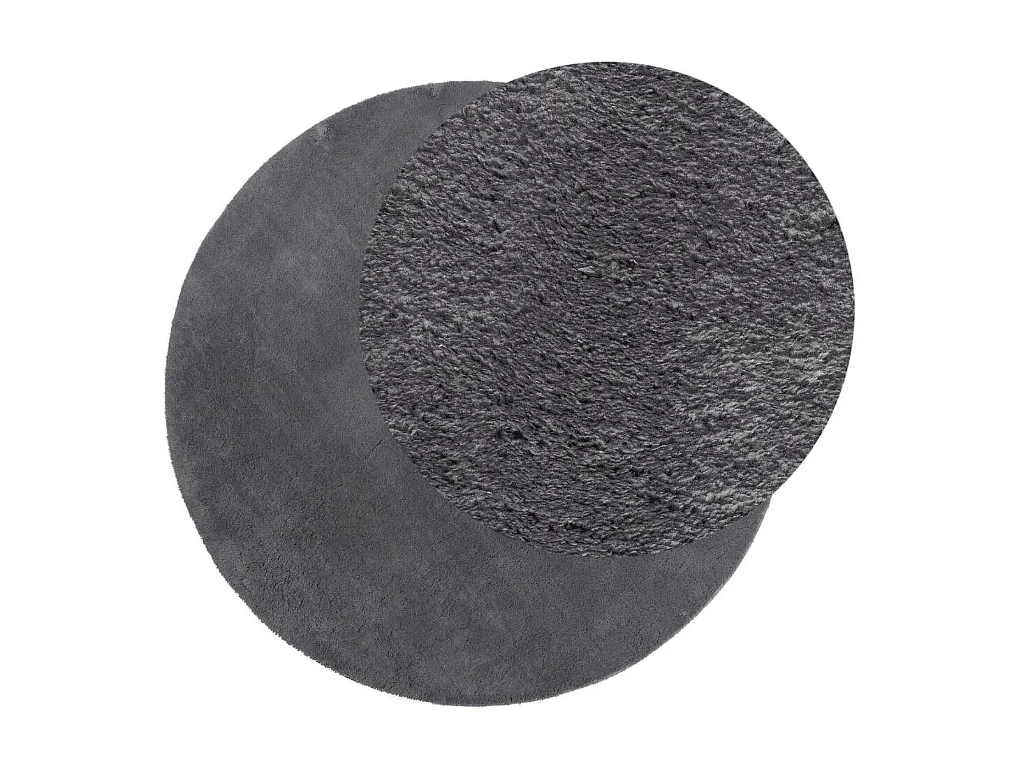 Tapis HUARTE à poils courts doux et lavable anthracite Ø 80 cm QBH96285