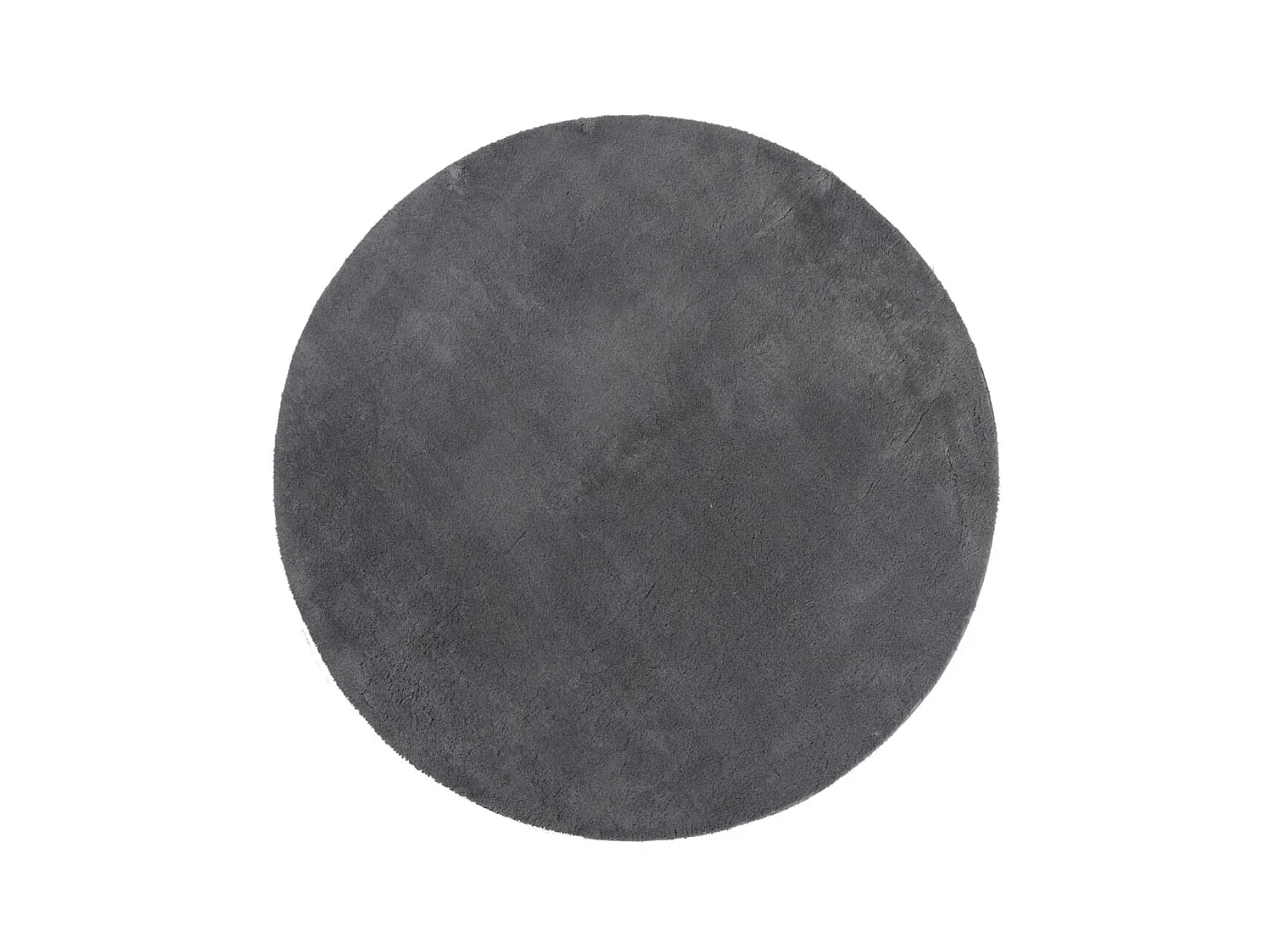 Alfombra de pelo corto suave lavable HUARTE antracita Ø 80 cm ES91892