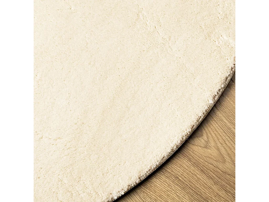 Vloerkleed HUARTE laagpolig zacht wasbaar Ø 160 cm crème NL283979