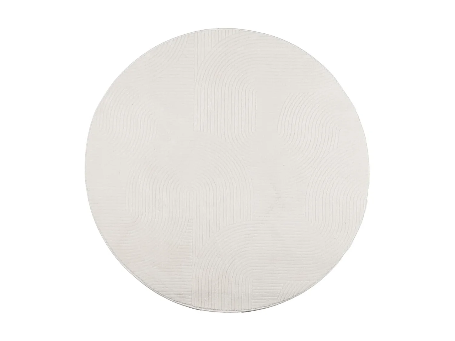 Tapis IZA poils courts style scandinave crème Ø 200 cm QBH31725