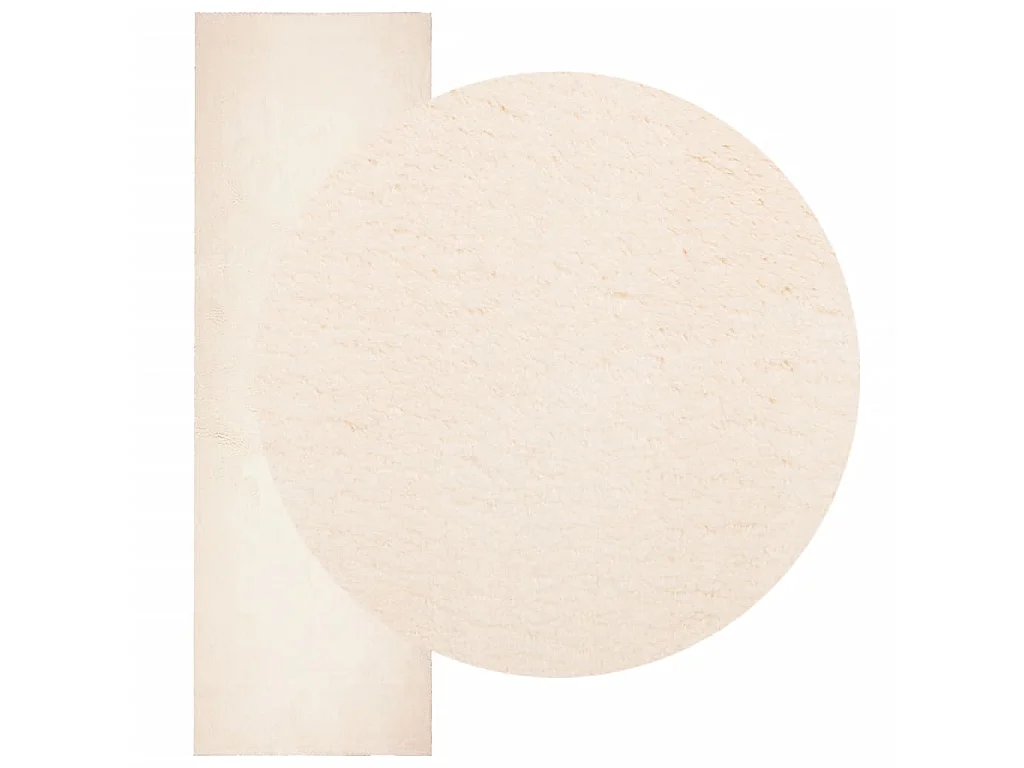 Tapis HUARTE à poils courts doux et lavable beige 80x250 cm QBH61296