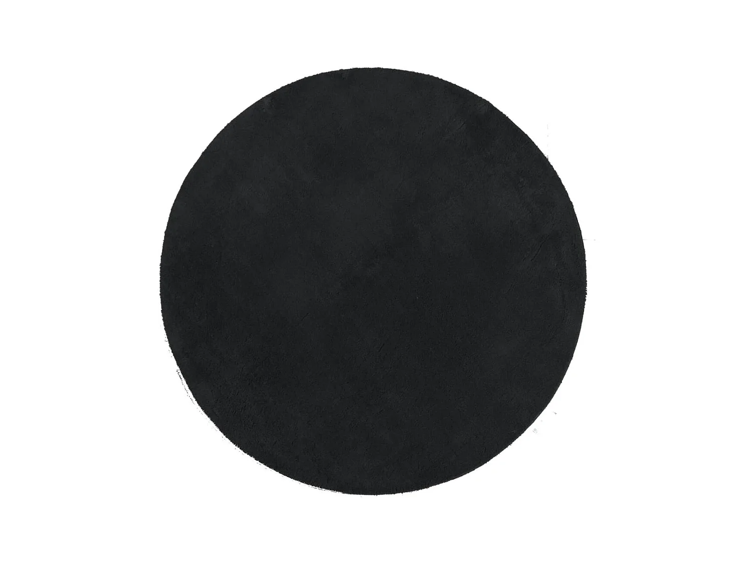 Alfombra de pelo corto suave lavable HUARTE negro Ø 160 cm ES37515