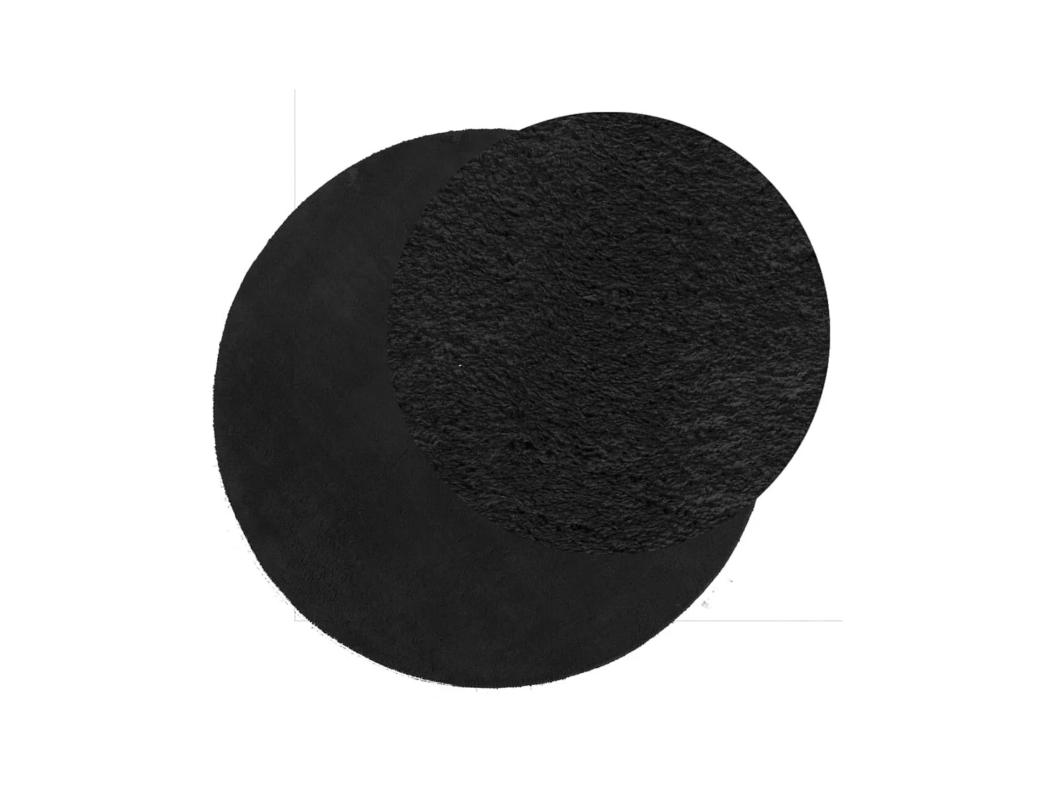 Alfombra de pelo corto suave lavable HUARTE negro Ø 160 cm ES37515