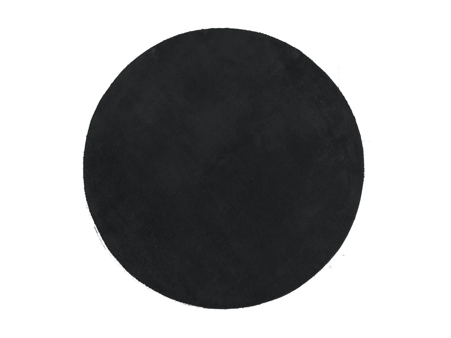 Tapis HUARTE à poils courts doux et lavable noir Ø 160 cm QBH33575