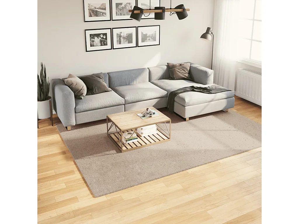 Tapis HUARTE à poils courts doux et lavable sable 200x280 cm QBH61274