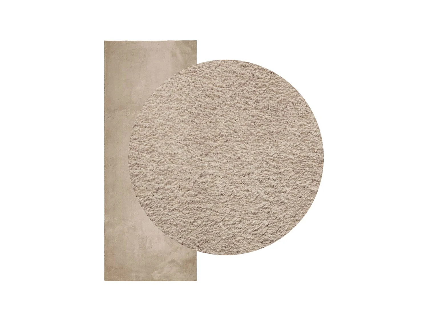 Vloerkleed HUARTE laagpolig zacht wasbaar 80x200 cm zandkleurig NL104981