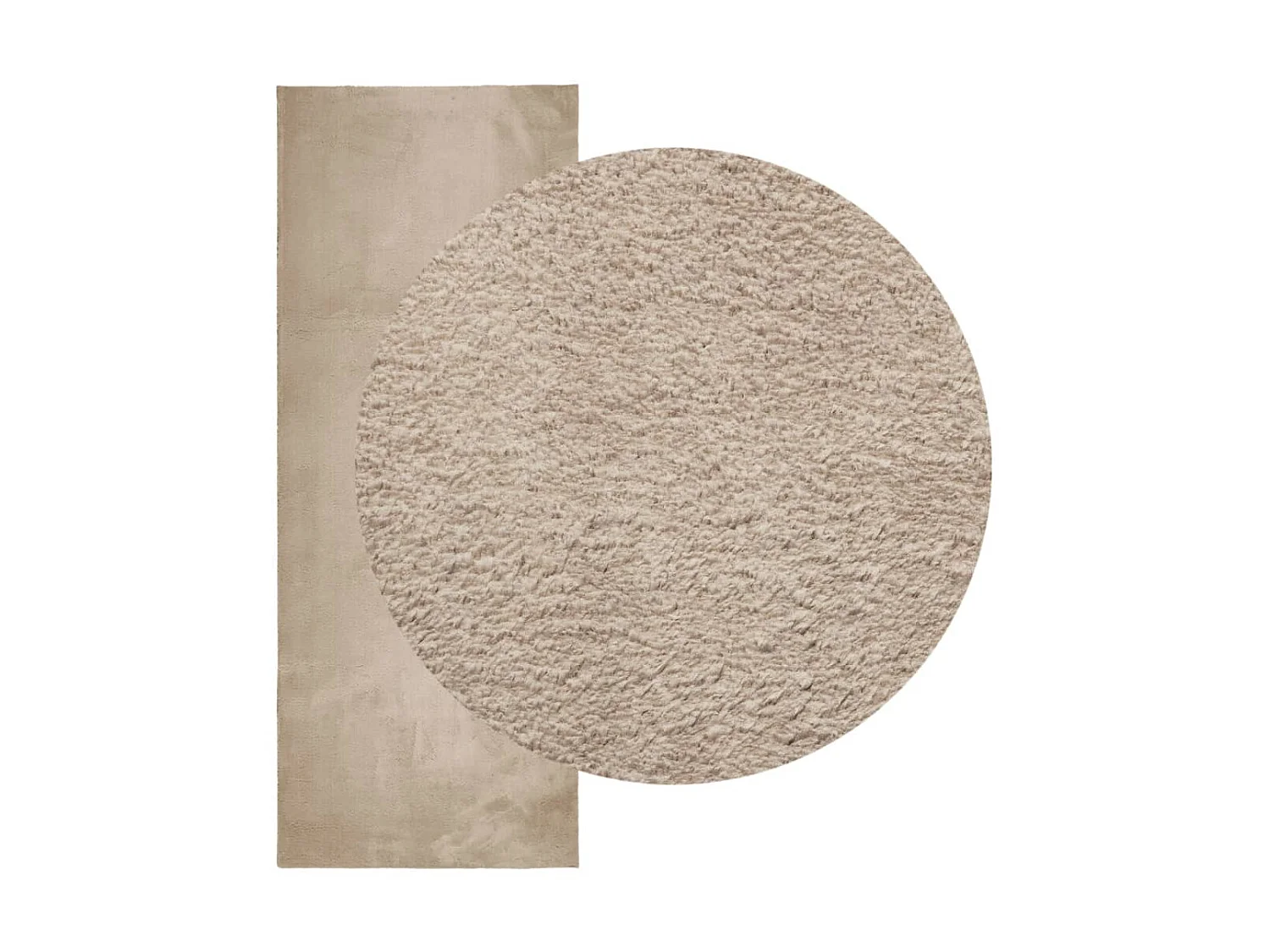 Tapis HUARTE à poils courts doux et lavable sable 80x200 cm QBH76237