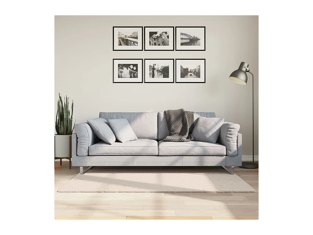 Tapis HUARTE à poils courts doux et lavable beige 80x150 cm QBH86396