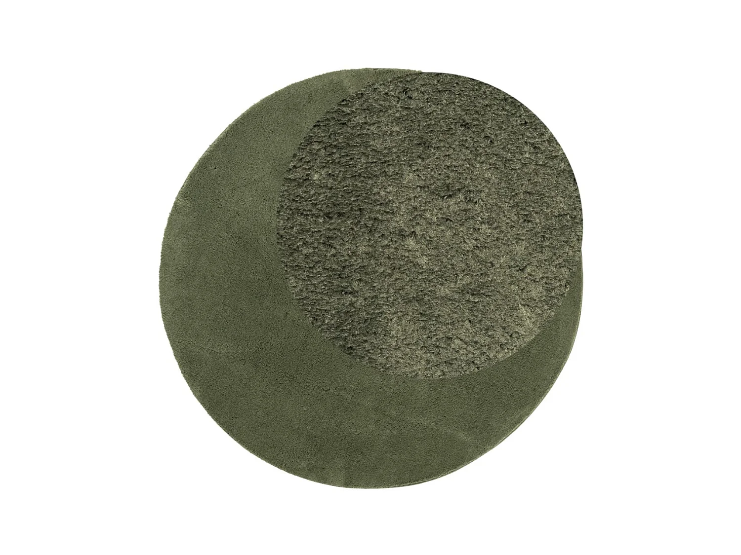 Tapete pelo curto macio e lavável HUARTE Ø 80 cm verde-floresta PT677331