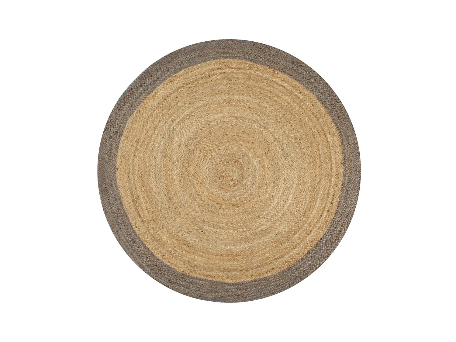 Tapis fait à la main Jute avec bord gris 120 cm QBH82078