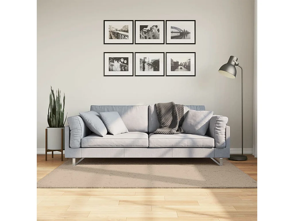 Vloerkleed HUARTE laagpolig zacht wasbaar 120x170cm zandkleurig NL277258