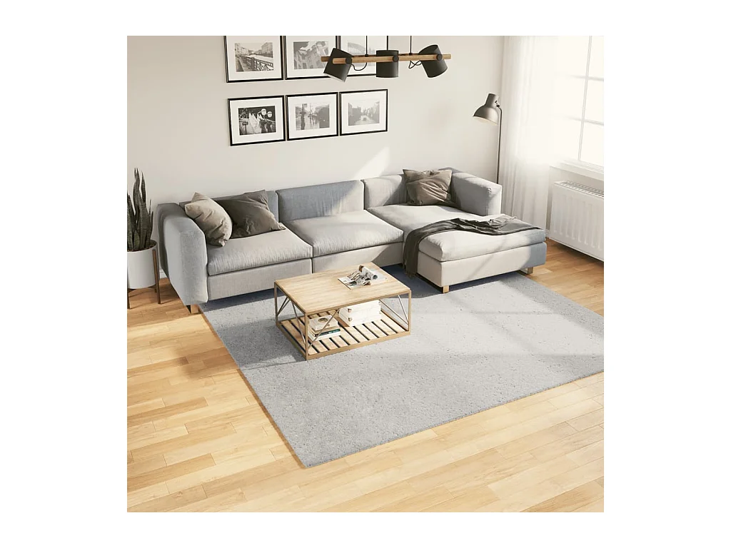 Tapis HUARTE à poils courts doux et lavable gris 240x240 cm QBH12802