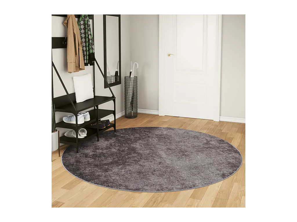 Tapis lavable gris Ø 200 cm antidérapant QBH78334