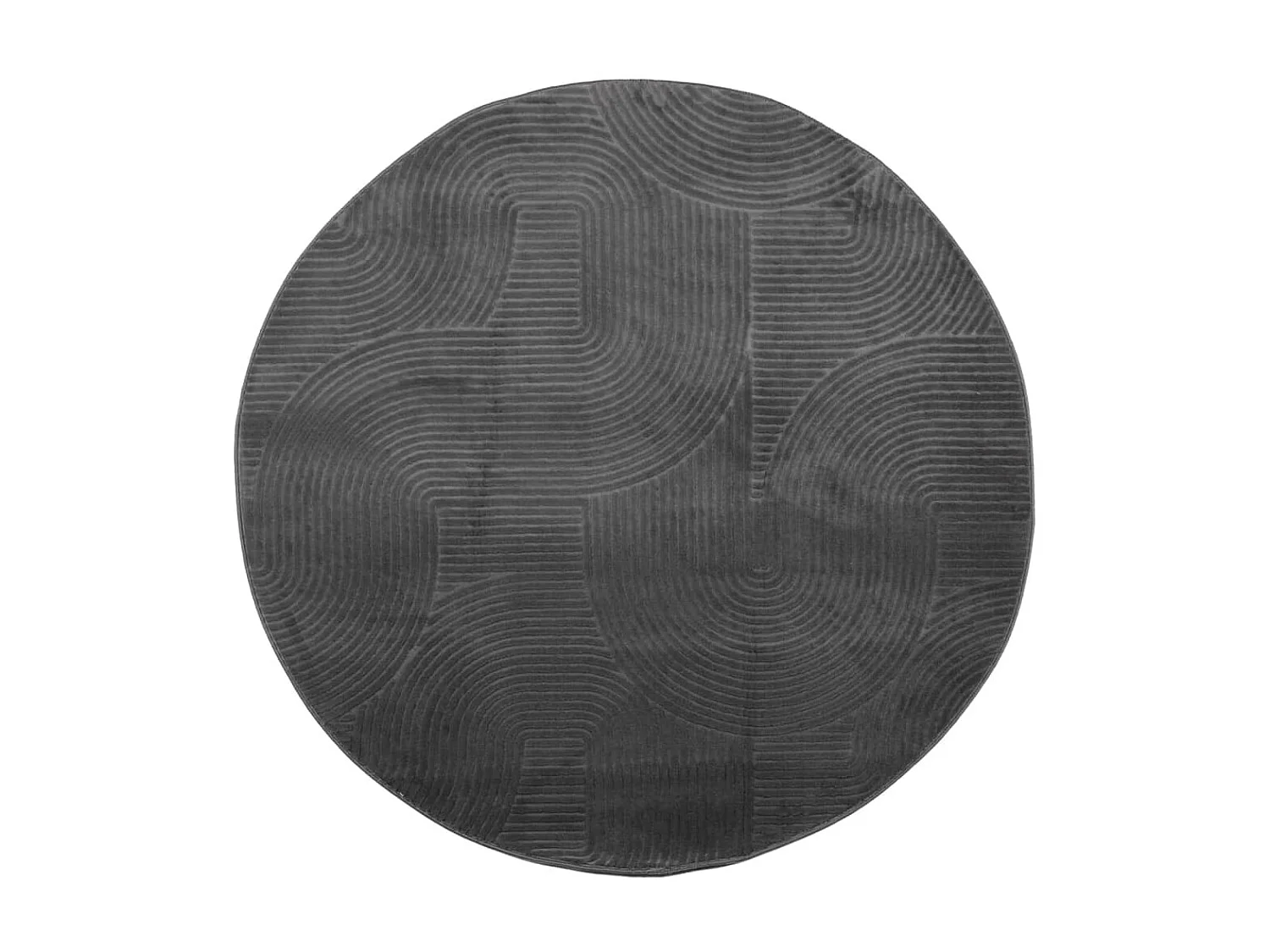 Tapis IZA poils courts style scandinave anthracite Ø 100 cm QBH84827