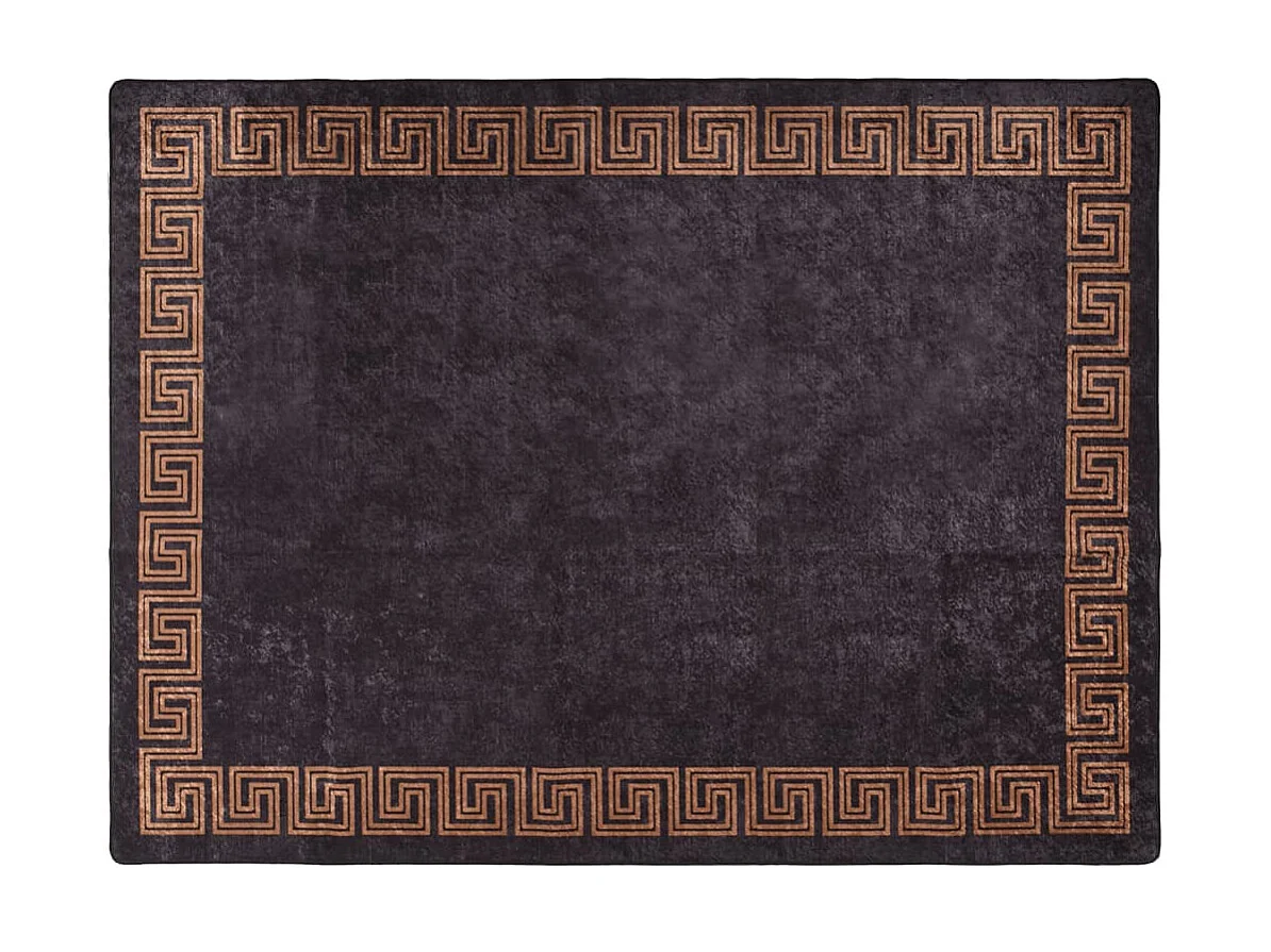 Tapis lavable noir et doré 400x300 cm antidérapant QBH12161