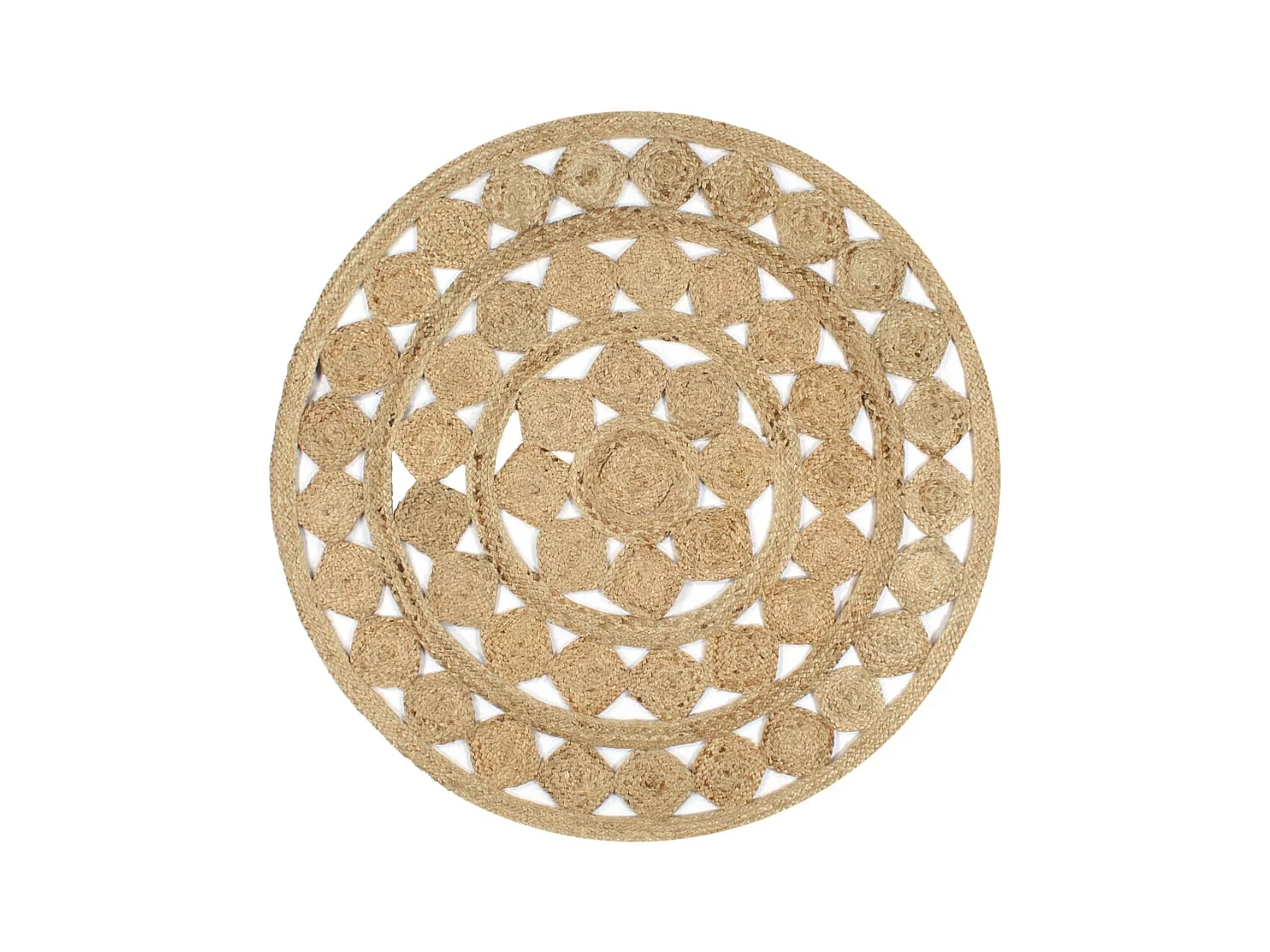 Vloerkleed handgemaakt 120 cm gevlochten jute NL912348