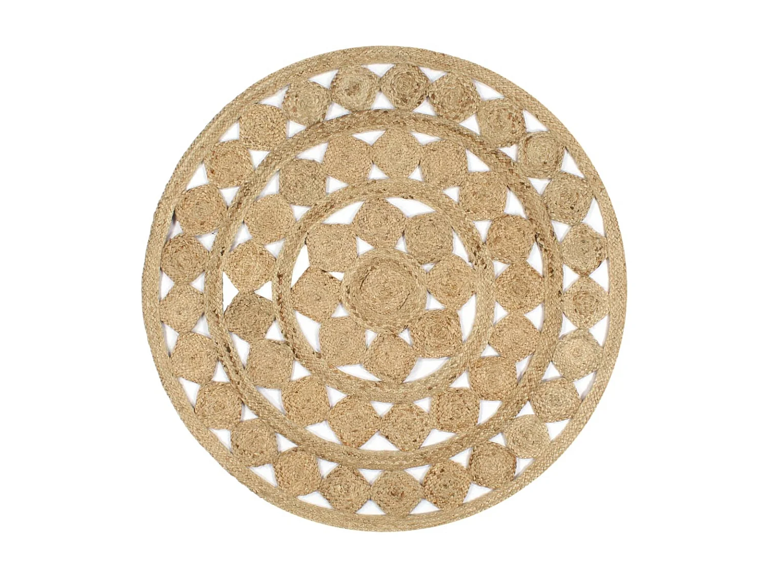 Vloerkleed handgemaakt 120 cm gevlochten jute NL912348