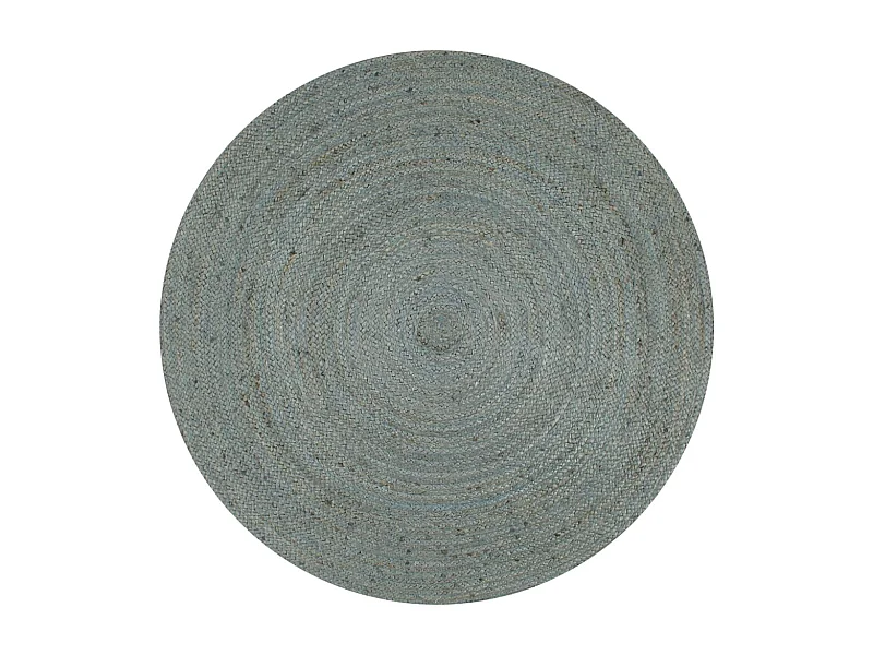 Vloerkleed handgemaakt rond 90 cm jute olijfgroen NL373043
