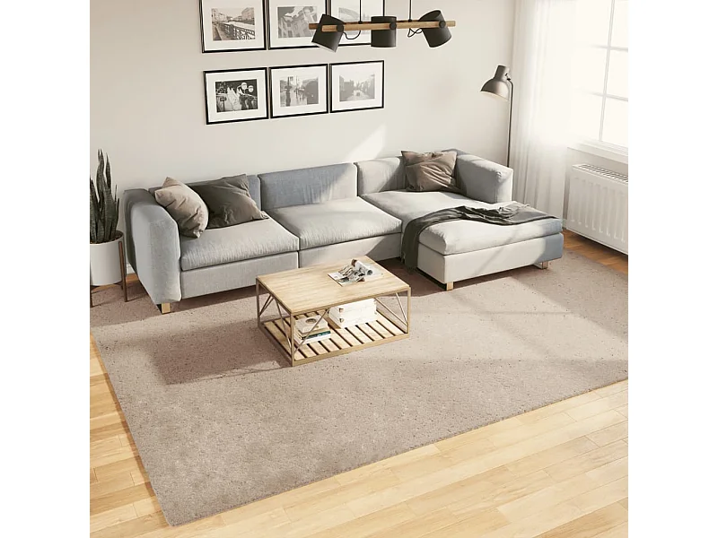 Tapis HUARTE à poils courts doux et lavable sable 240x340 cm QBH47005