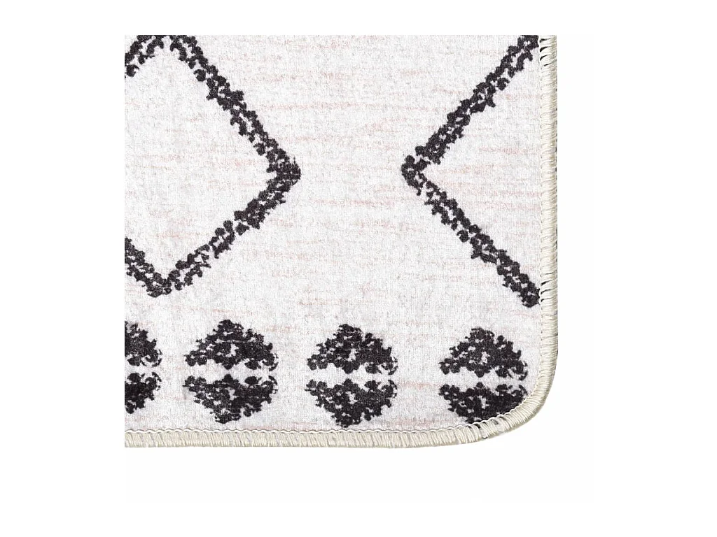 Tapete lavável antiderrapante 120x180 cm preto e branco PT210290