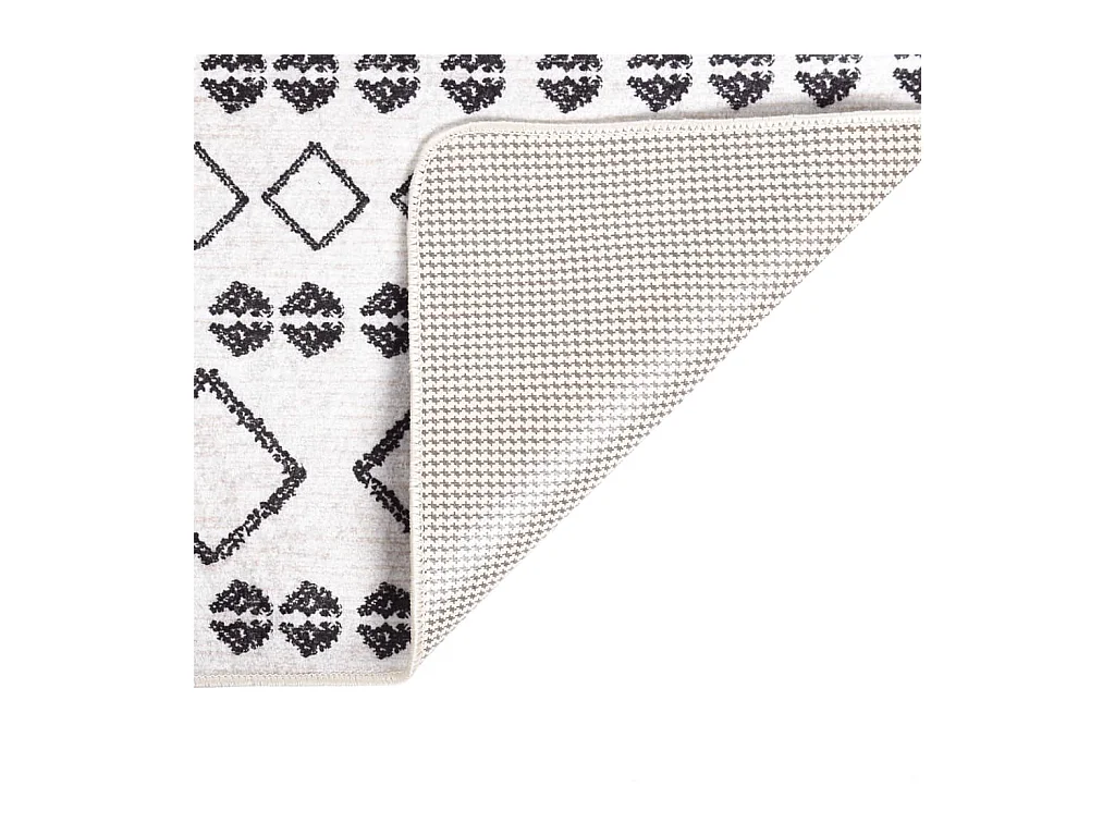 Tapete lavável antiderrapante 120x180 cm preto e branco PT210290