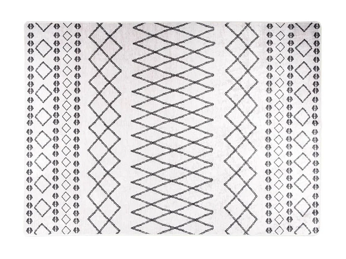 Tapis lavable antidérapant 120x180 cm Noir et blanc QBH85996