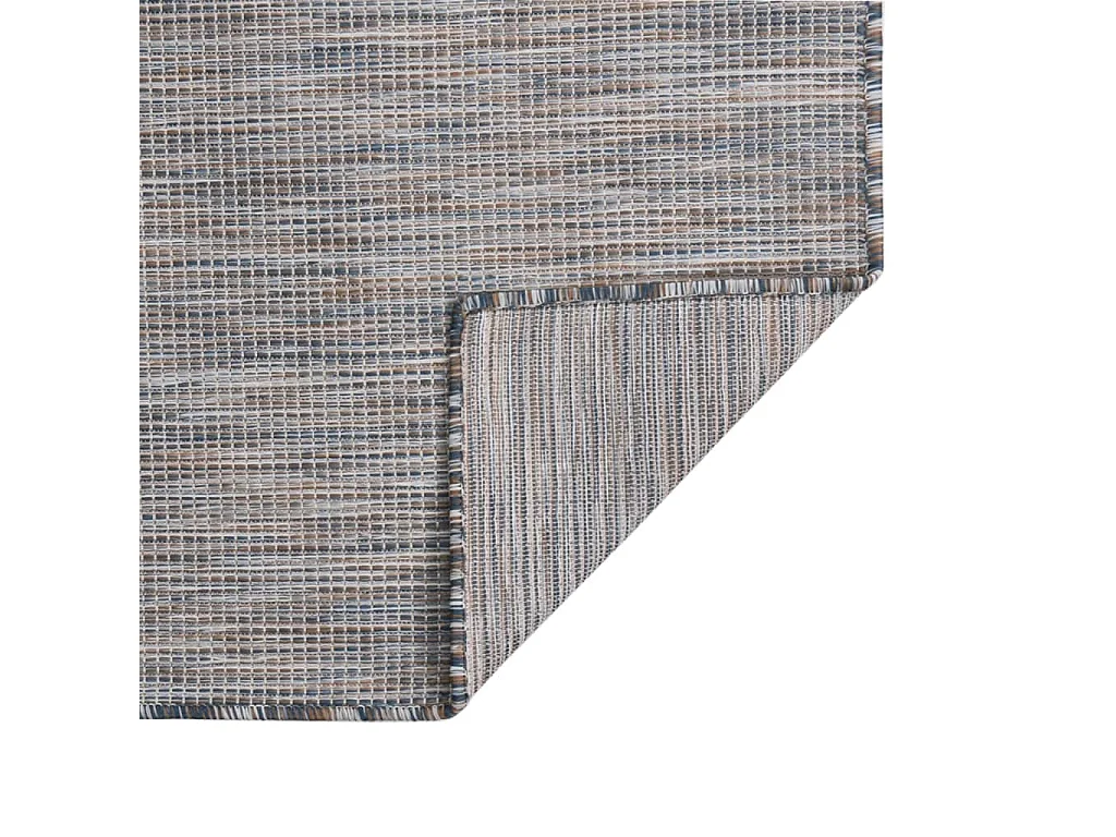 Tapis à tissage plat d'extérieur 200x280 cm Marron et bleu QBH62166