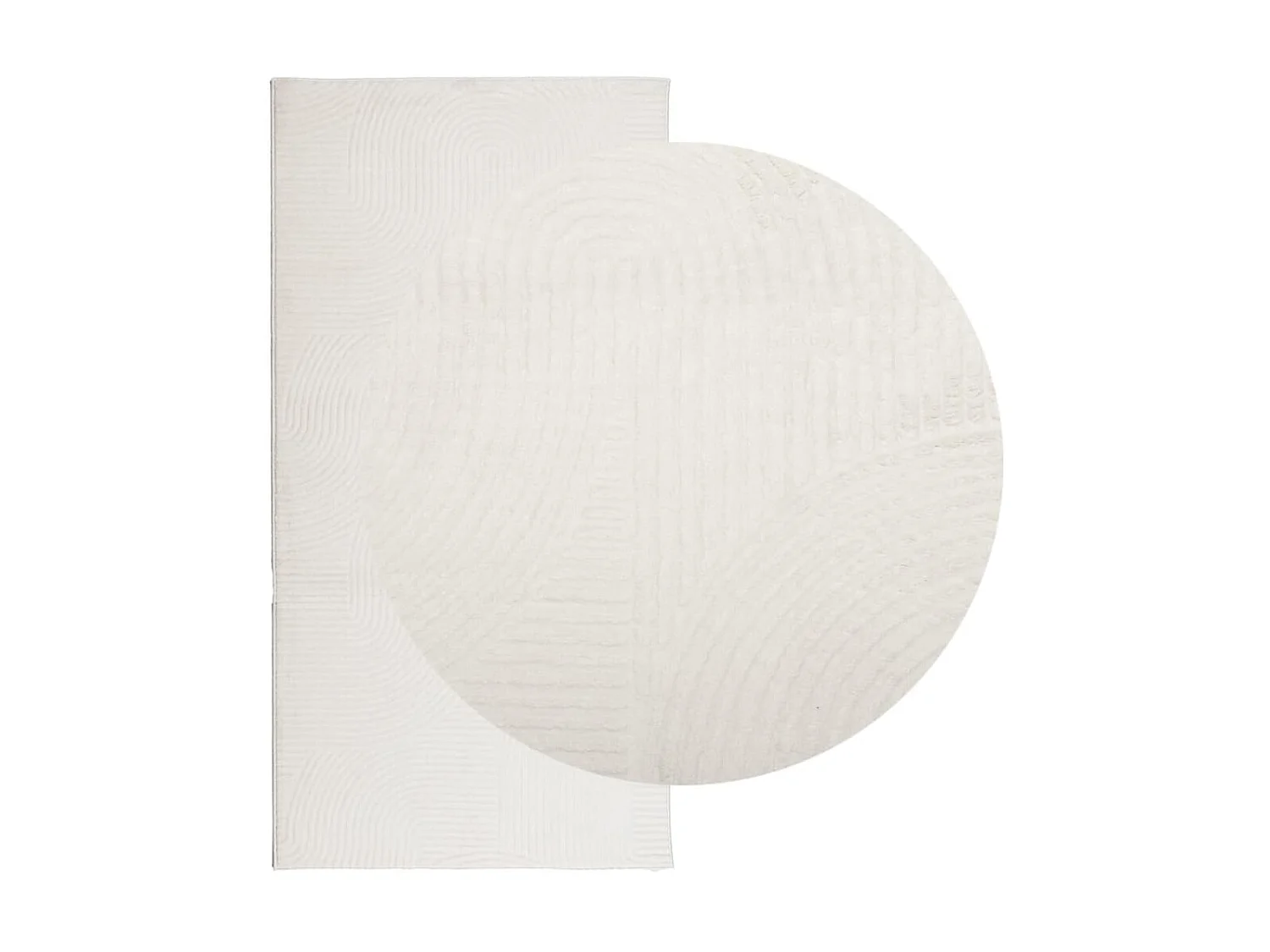 Tapete de pelo curto IZA visual escandinavo 100x200cm cor creme PT768556