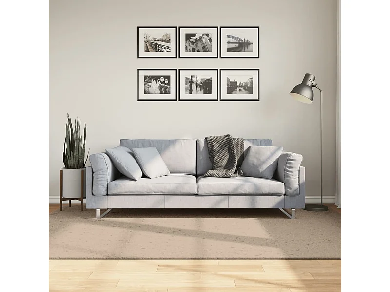 Tapis HUARTE à poils courts doux et lavable sable 160x230 cm QBH39772