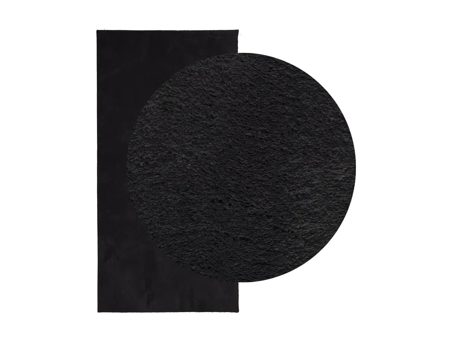 Tapis HUARTE à poils courts doux et lavable noir 100x200 cm QBH26313