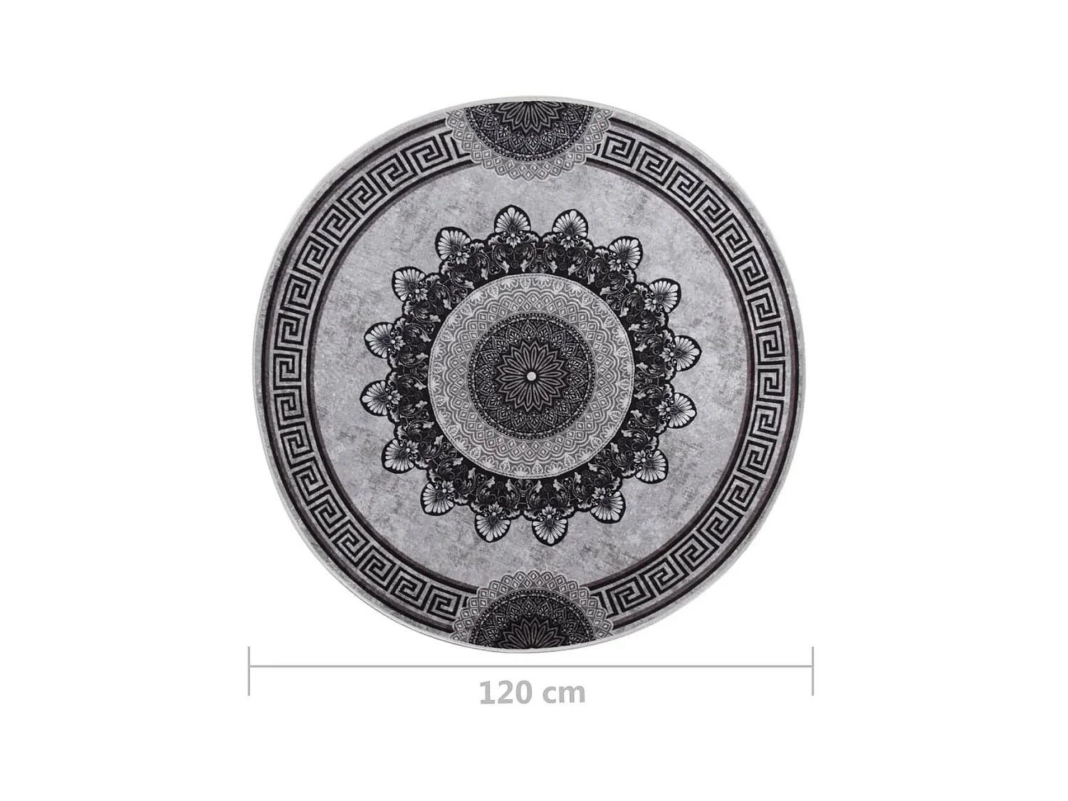 Vloerkleed wasbaar anti-slip ø120 cm meerkleurig NL164431