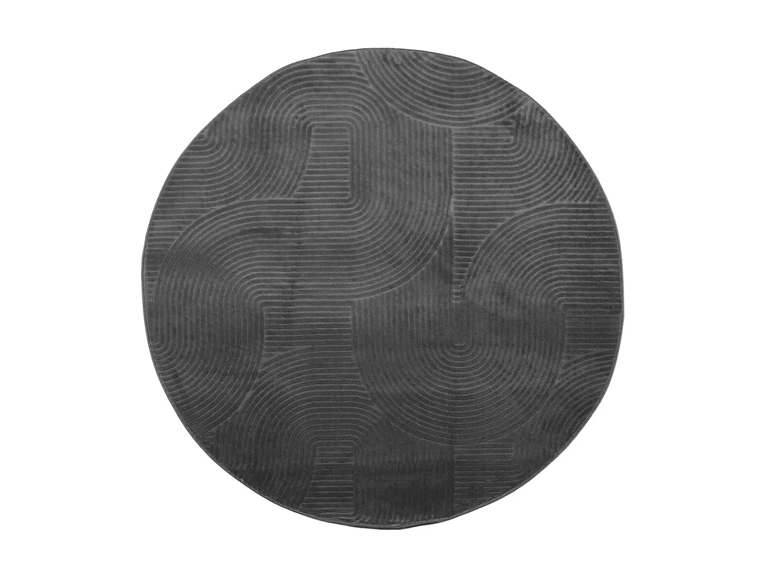 Tapis IZA poils courts style scandinave anthracite Ø 120 cm QBH19646