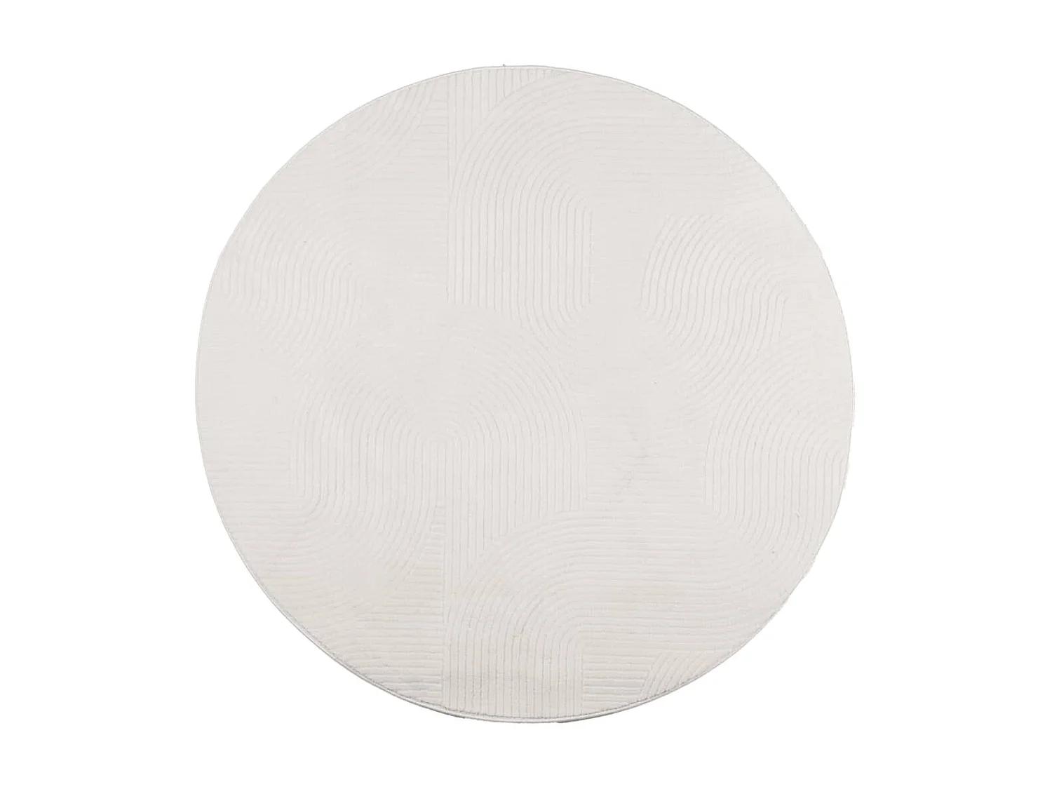 Tapis IZA poils courts style scandinave crème Ø 160 cm QBH76611