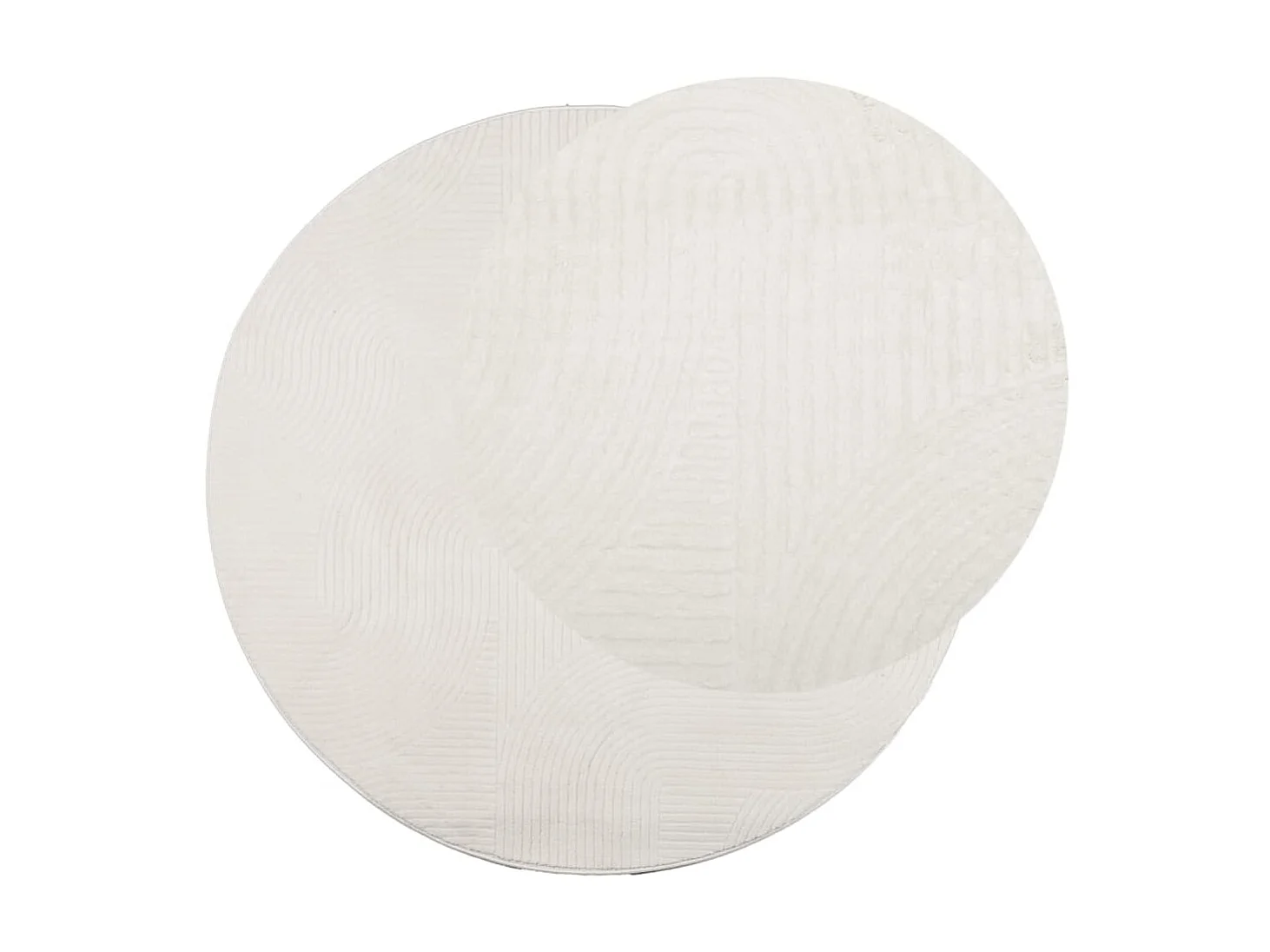 Tapis IZA poils courts style scandinave crème Ø 160 cm QBH76611