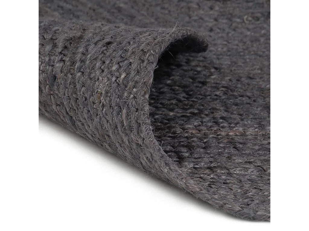 Tapis fait à la main Jute Rond 180 cm Gris foncé QBH87452