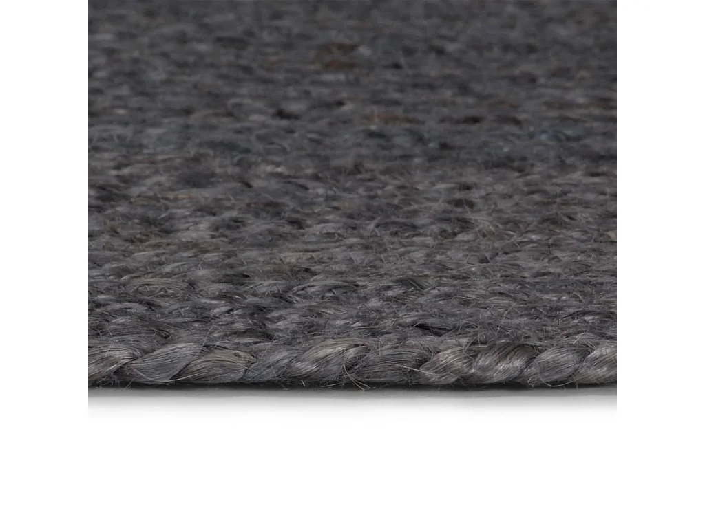 Tapis fait à la main Jute Rond 180 cm Gris foncé QBH87452