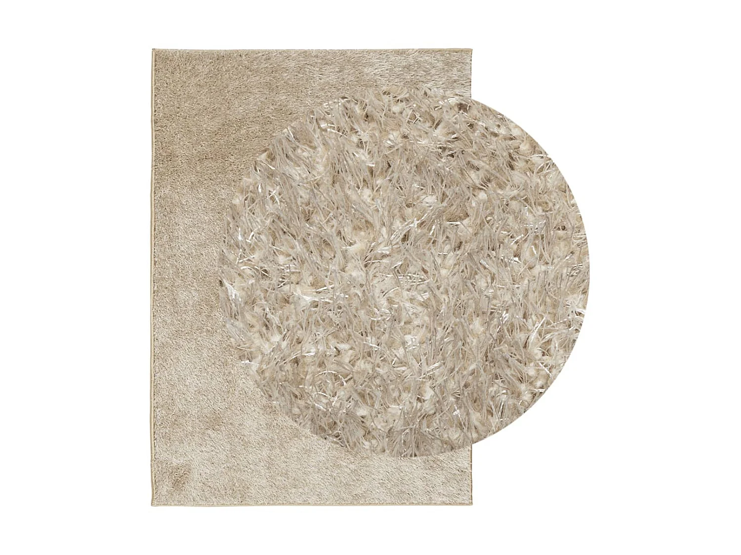 Tapis ISTAN à poils longs aspect brillant beige 140x200 cm QBH23314