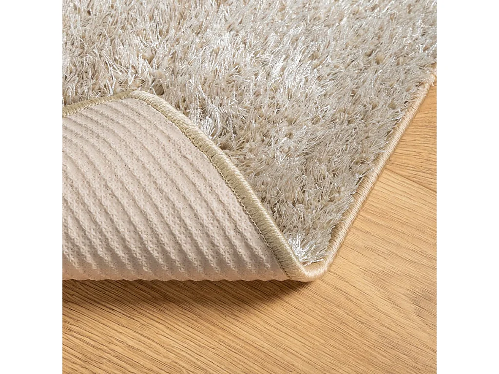 Tapis ISTAN à poils longs aspect brillant beige 140x200 cm QBH23314