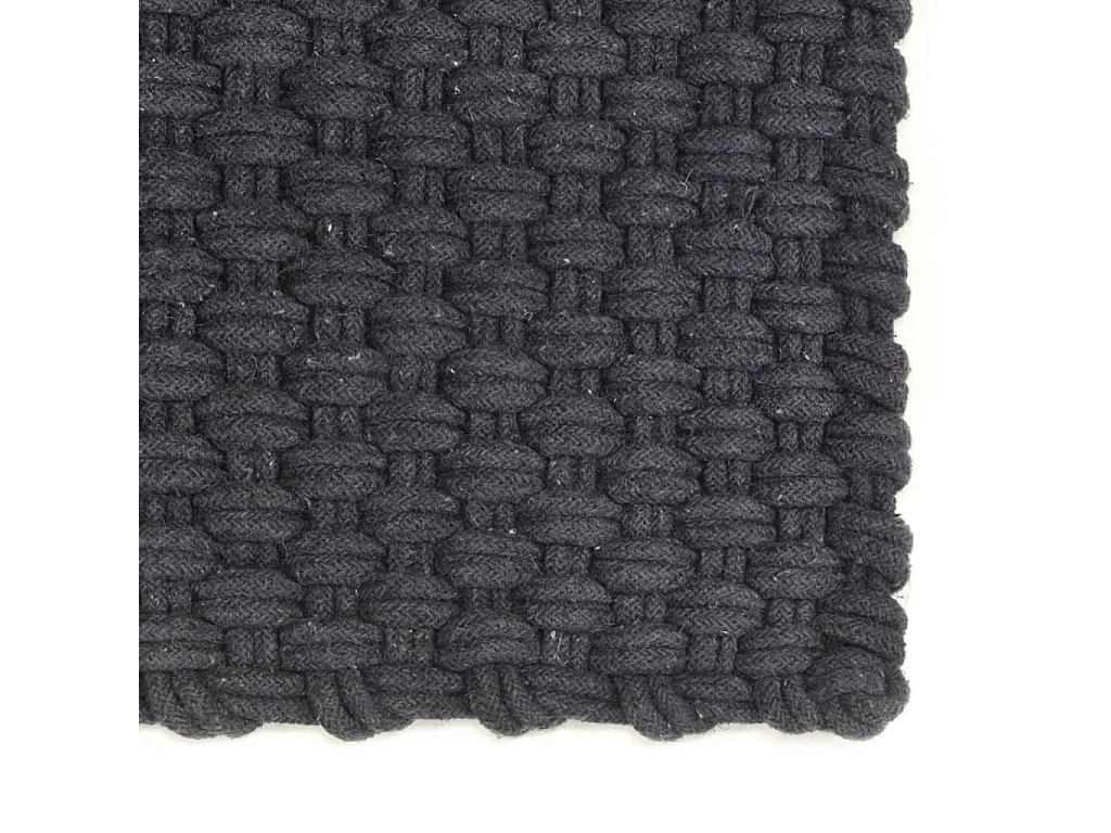 Tapis rectangulaire Anthracite 80x160 cm Coton QBH21962