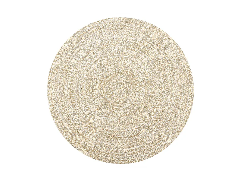Tapis fait à la main Jute Blanc et naturel 90 cm QBH24718