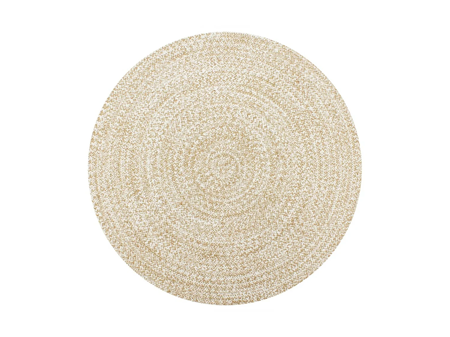 Tapis fait à la main Jute Blanc et naturel 90 cm QBH24718