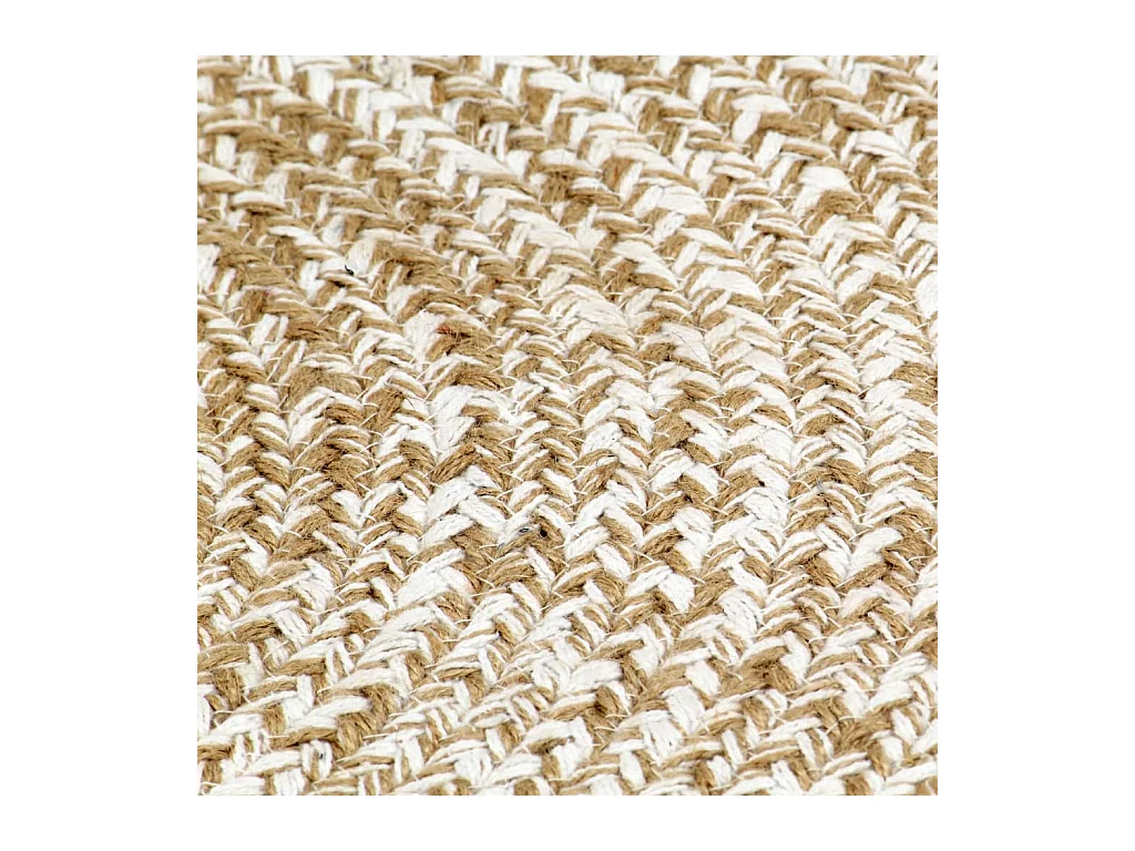 Tapis fait à la main Jute Blanc et naturel 90 cm QBH24718