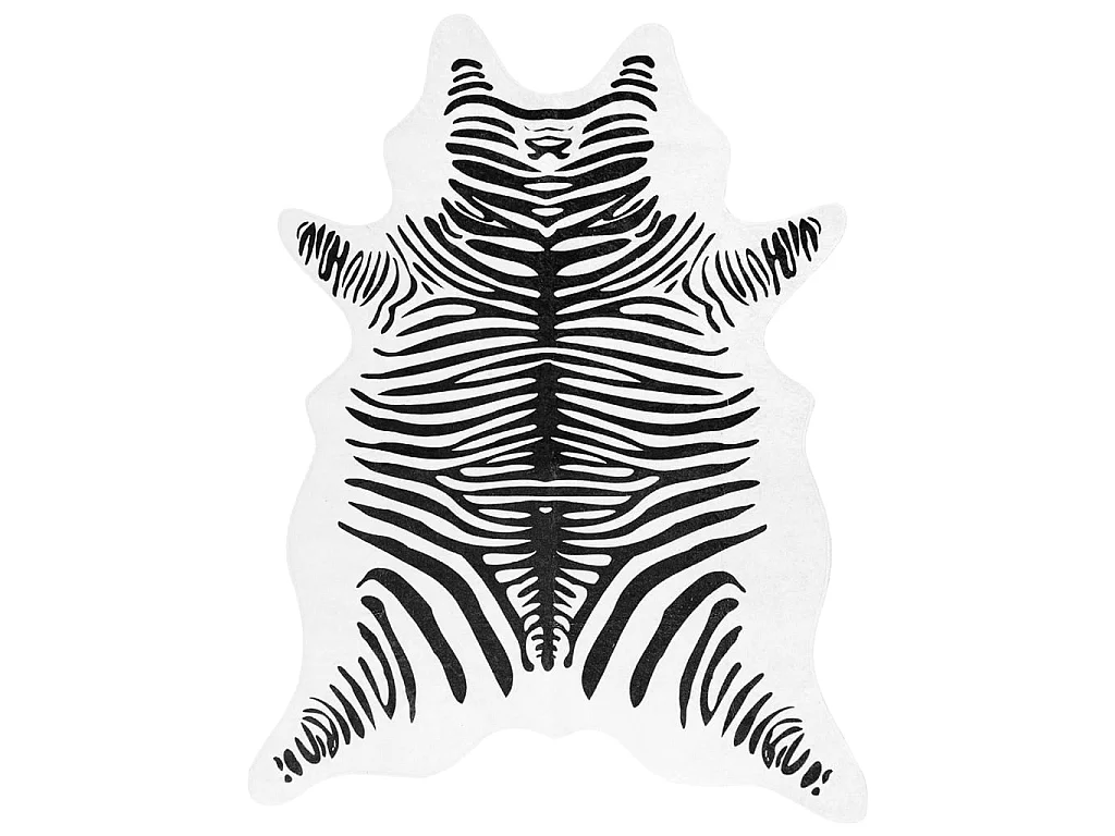 Tapis noir et blanc 120x170 cm motif zèbre lavable antidérapant QBH10157